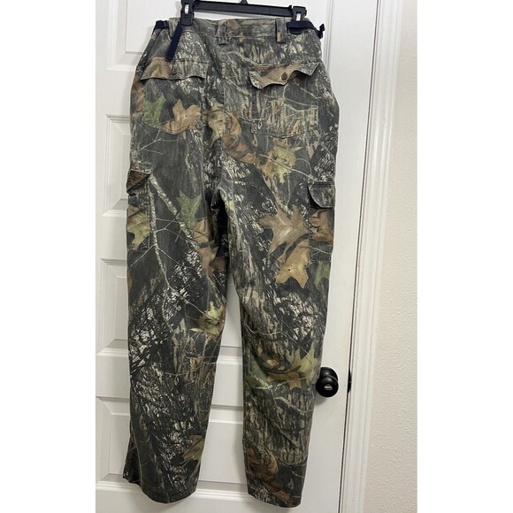 Vintage No Trace Mossy Oak Camo Cargo Pants Men’s Size XL Adjustable Waist 42x33 - Picture 2 of 8